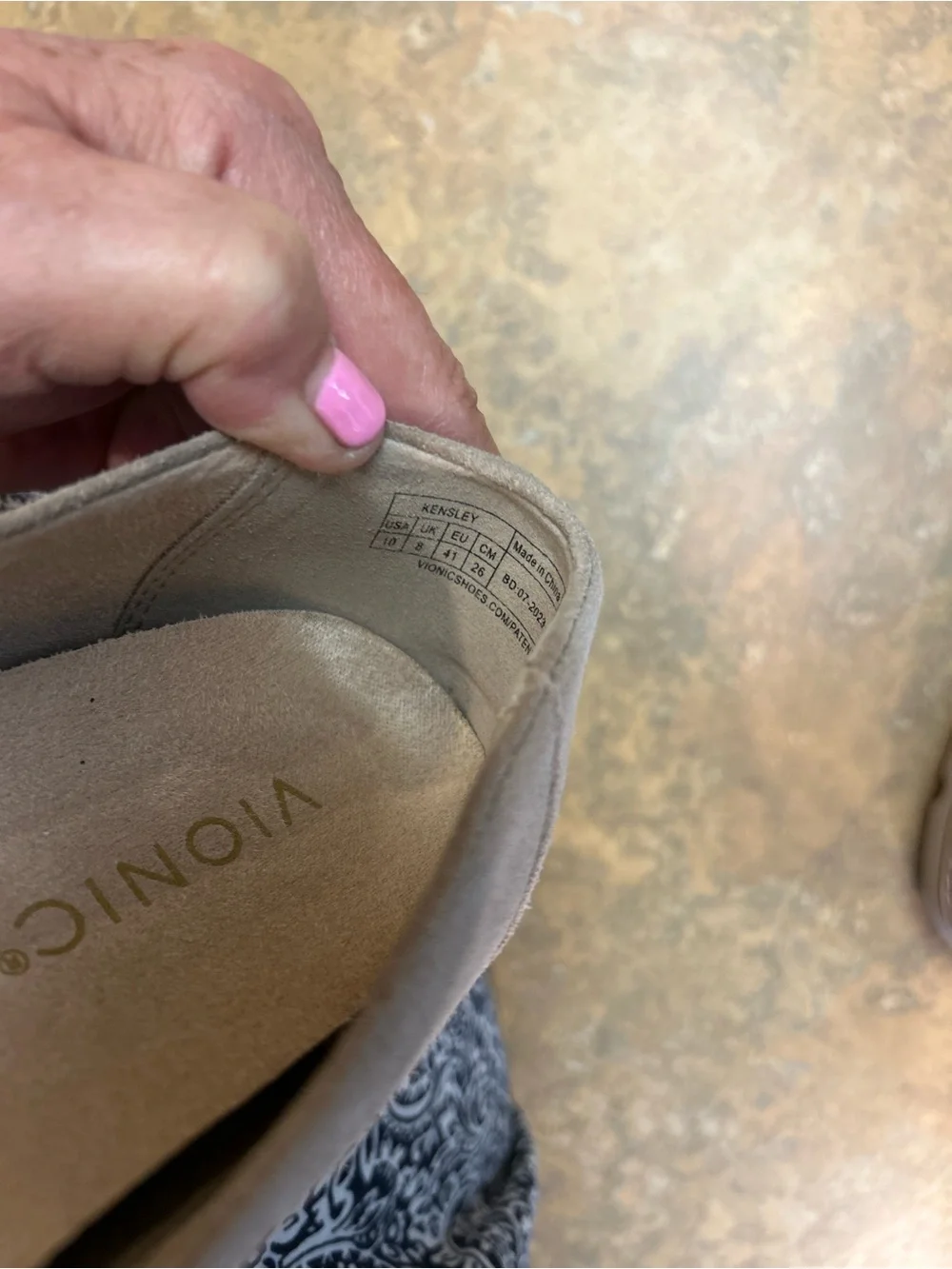 Vionic Kensley Taupe Suede Slip-On Loafers